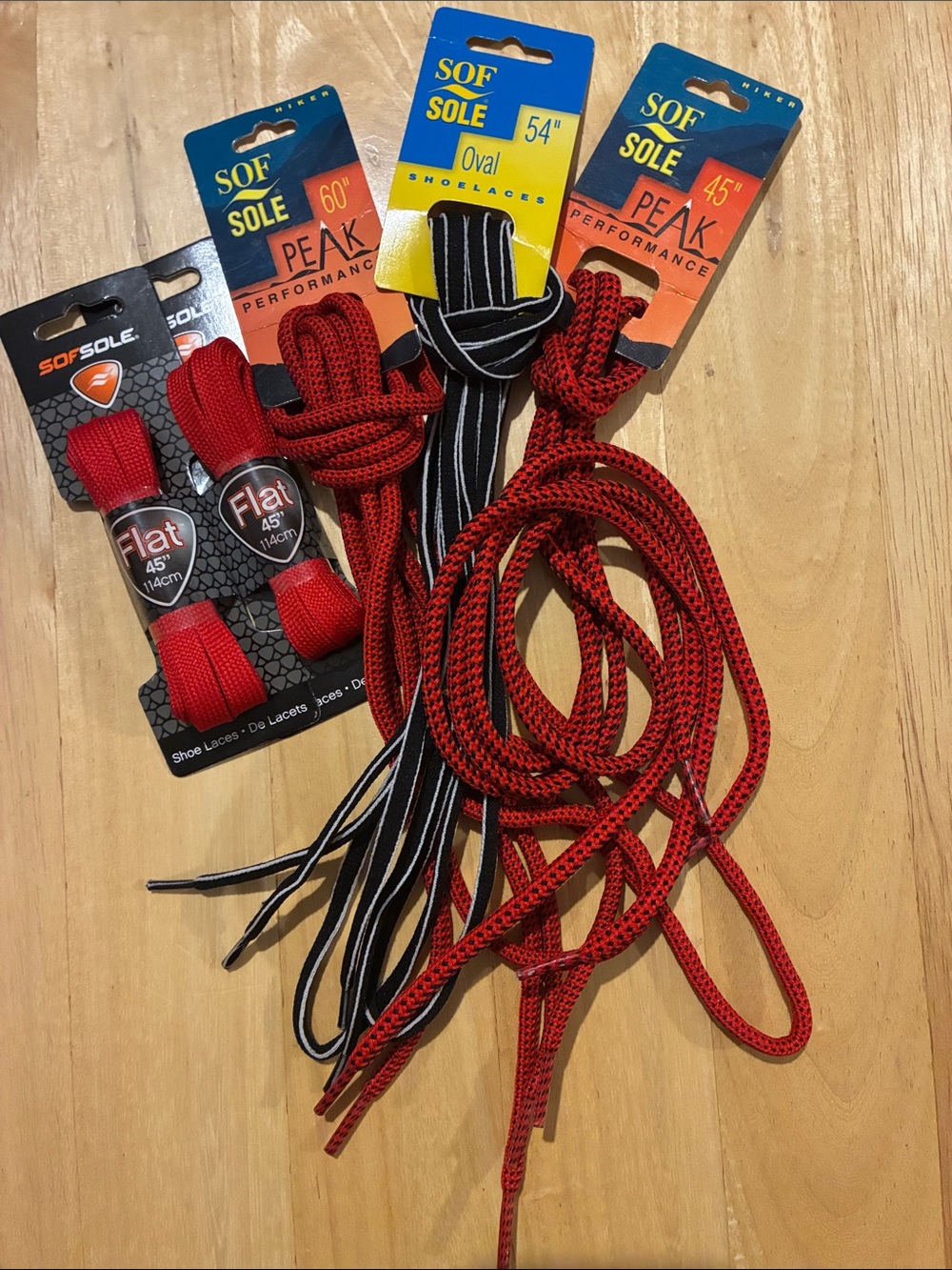 Sof Sole Red & Black Shoe Laces lot of 5 sets